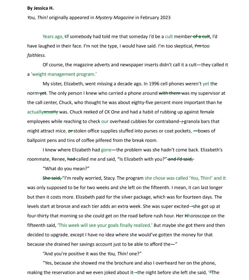 You Thin! Sample Line Edit Page 1